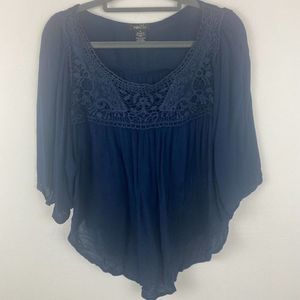 Rue 21 Blouse size S color blue short sleeves